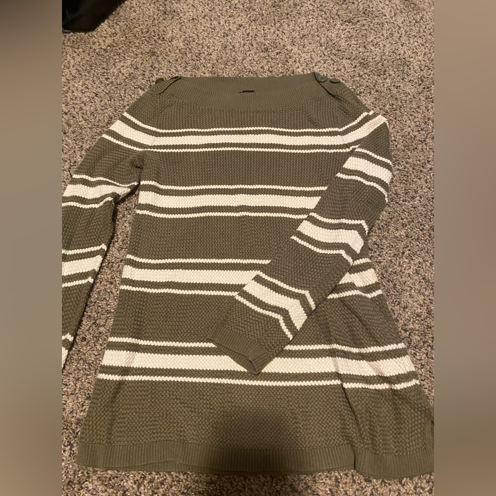 green and white striped sweater